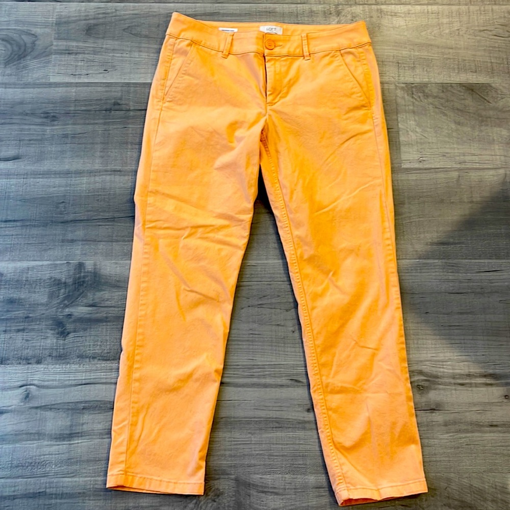 Loft girlfriend chinos peach size 6